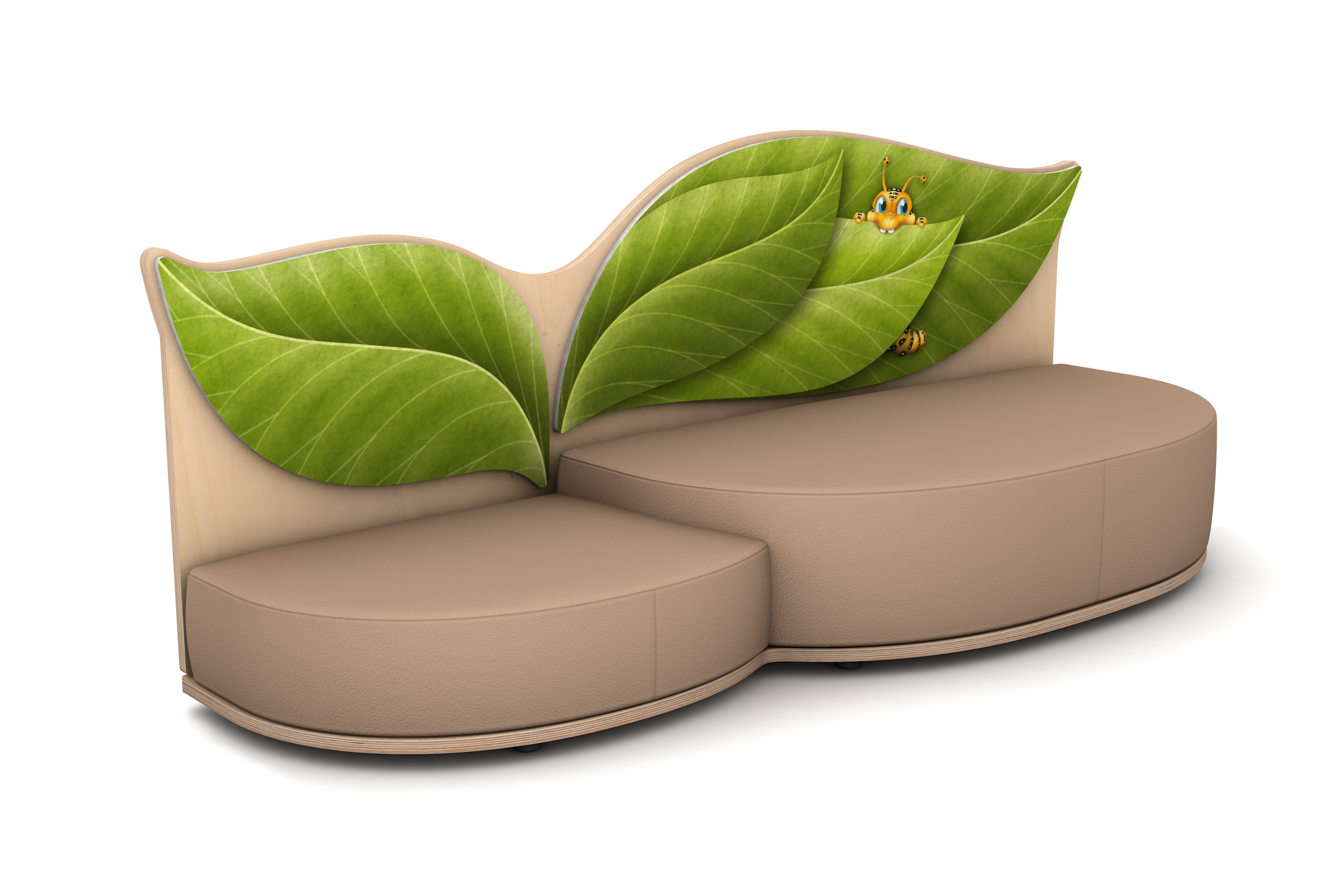 FantasiaAakustikaA Raupe Sofa mit 2 Ebenen links